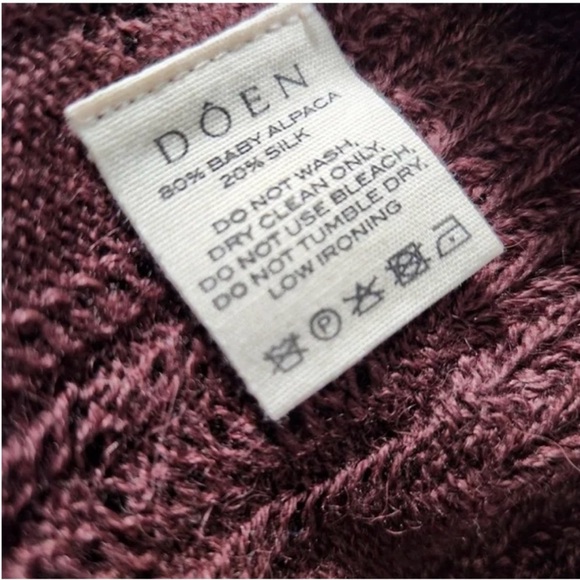 DÔEN minou turtleneck baby alpaca and silk in antique walnut NWT - Picture 3 of 5